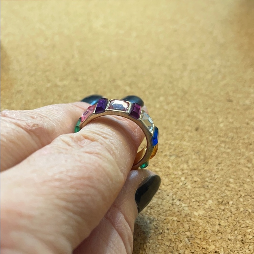 Rainbow stacking ring size 7 - Picture 5 of 6